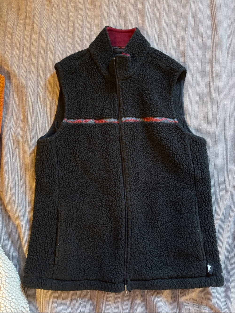 Horny Toad Black and Red Sherpa Vest with Pockets